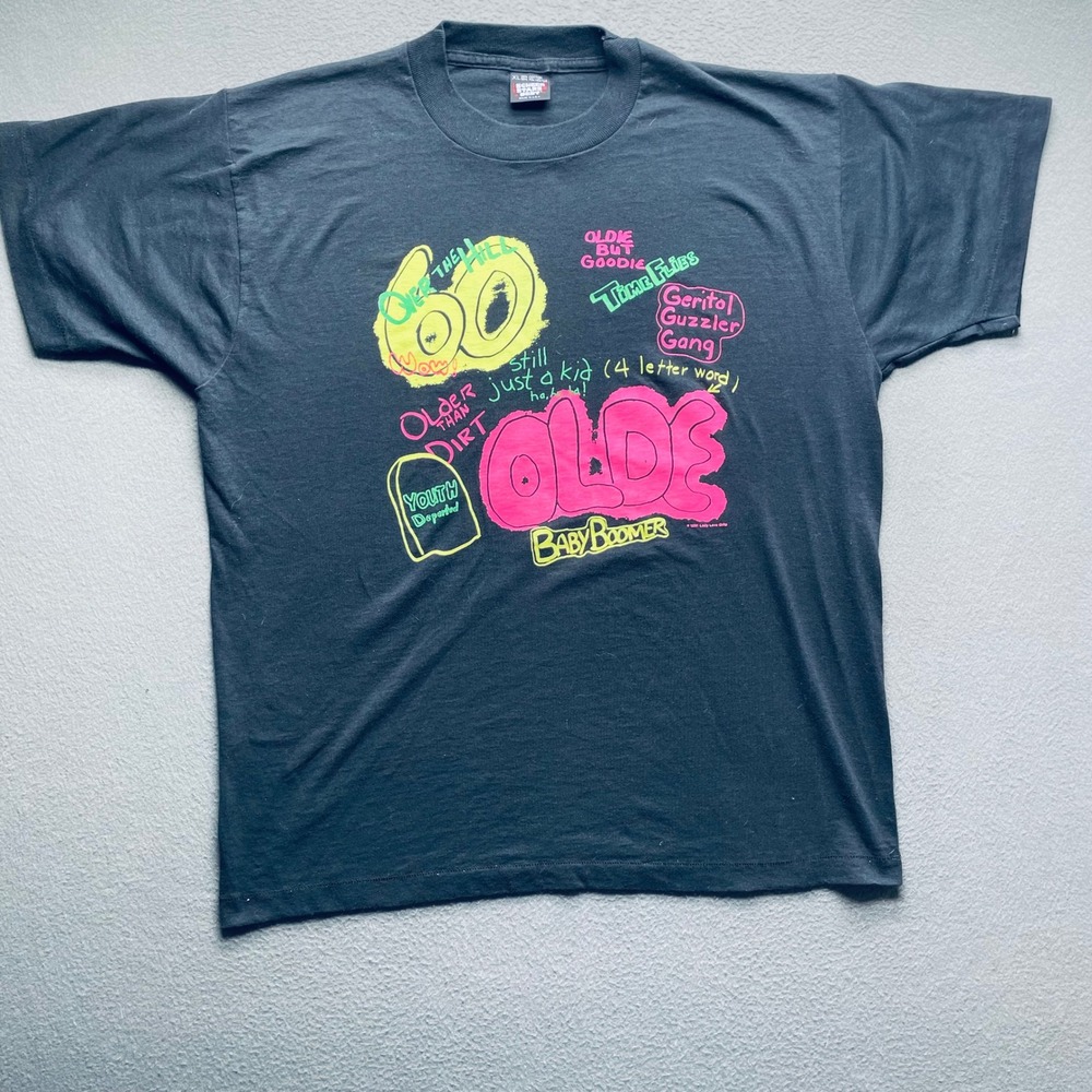 VTG 90s Screen‎ Stars Best Over The Hill Birthday Graphic Tee XL Single Stitch